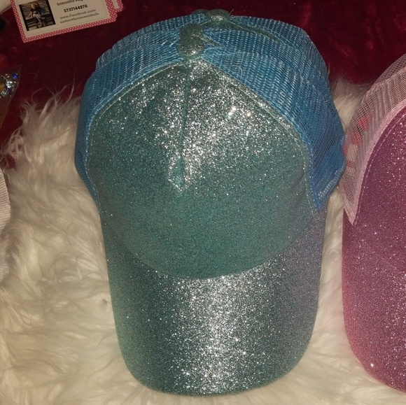 New Hot item!!! Blue Blingy CC high ponytail hat - Picture 2 of 7